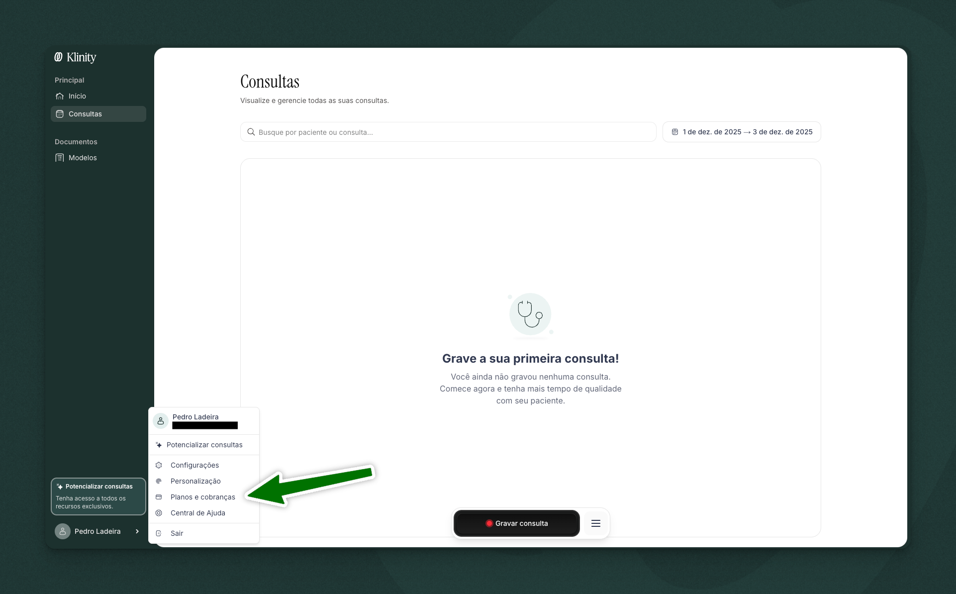 Acessar a área de assinatura