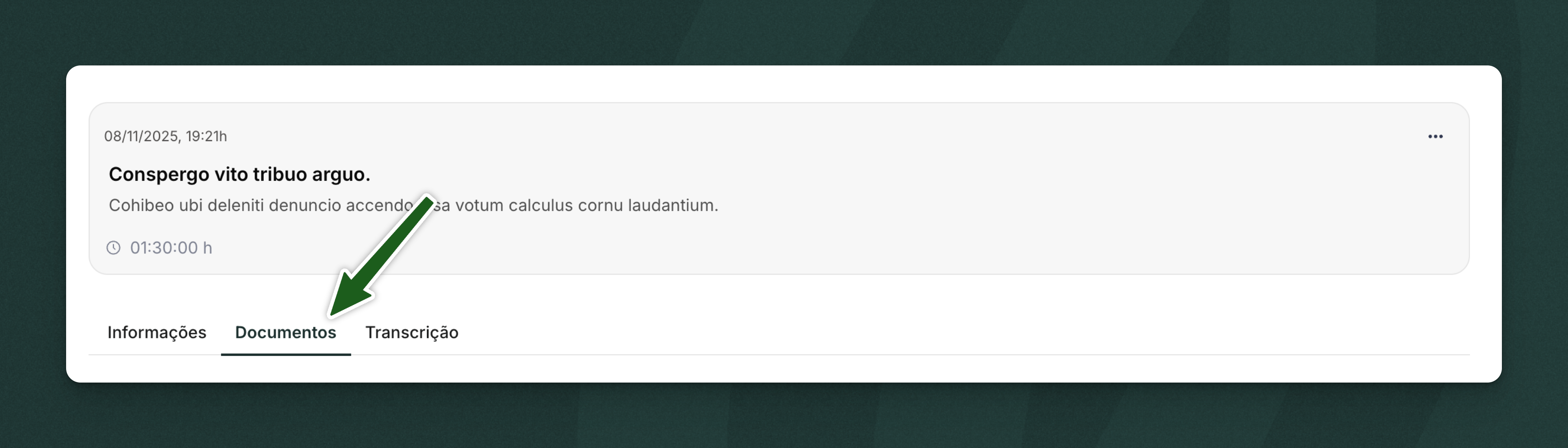 Aba Documentos destacada