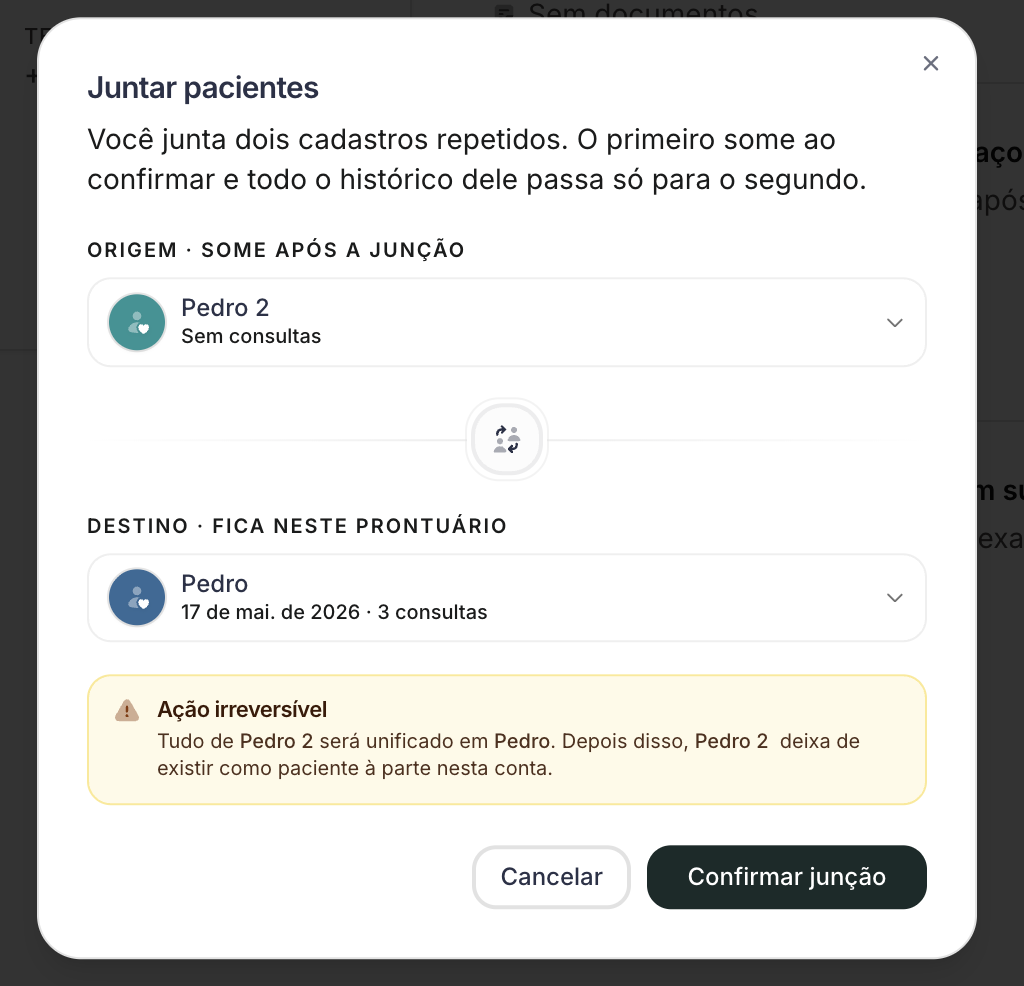 Campos Origem e Destino preenchidos com o ícone de troca